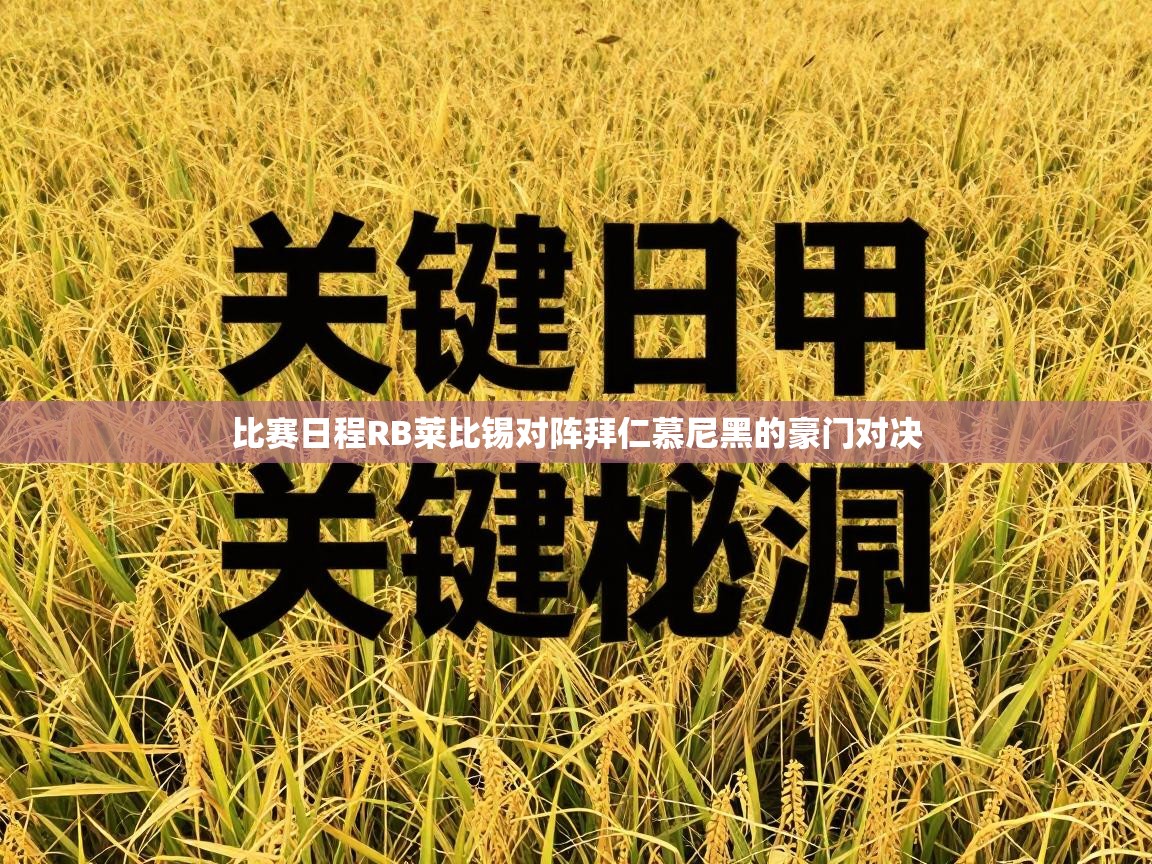 比赛日程RB莱比锡对阵拜仁慕尼黑的豪门对决 第1张